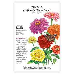 Botanical Interests, Inc. - Zinnia California Giants Seeds