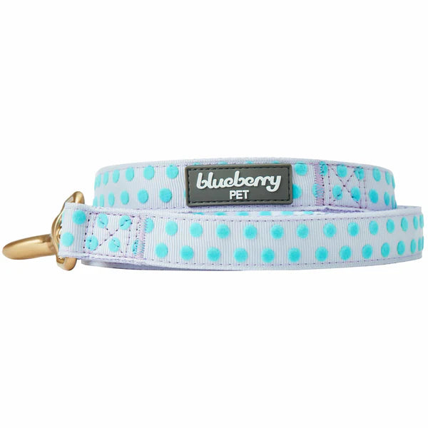 Blueberry Pet - Pastel Purple | Soft Touch Dotted Velvet Dog Leash