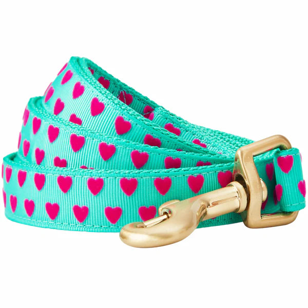Blueberry Pet - Minty Green | Dotted Velvet Heart Dog Leash