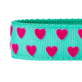 Blueberry Pet - Minty Green | Dotted Velvet Heart Dog Leash