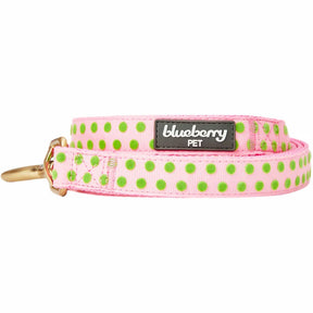 Blueberry Pet - Baby Pink | Soft Touch Dotted Velvet Dog Leash