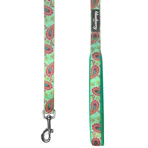 Blueberry Pet - Emerald Green | Paisley Print Dog Leash