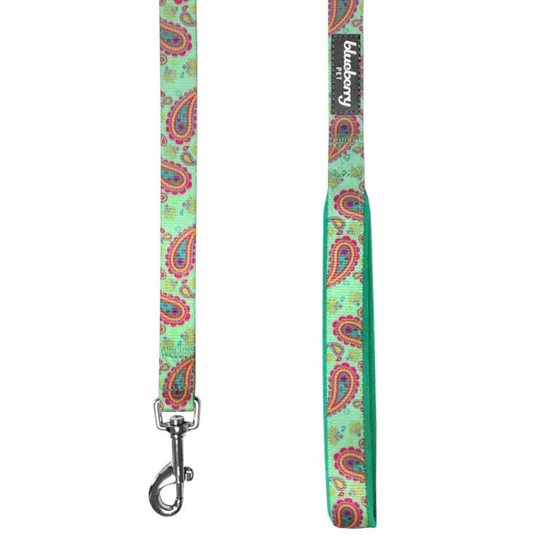 Blueberry Pet - Emerald Green | Paisley Print Dog Leash