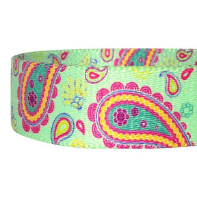 Blueberry Pet - Emerald Green | Paisley Print Dog Leash