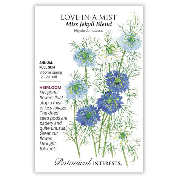 Botanical Interests, Inc. - Love-in-a-Mist Jekyll Blend Seeds - Southern Agriculture 