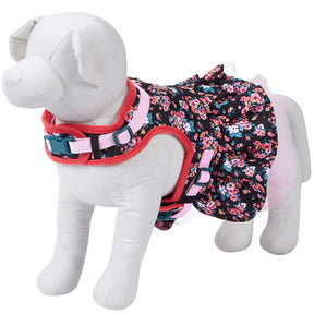 Blueberry Pet - Black | Made Well Floral Print Dog Dress Harness
