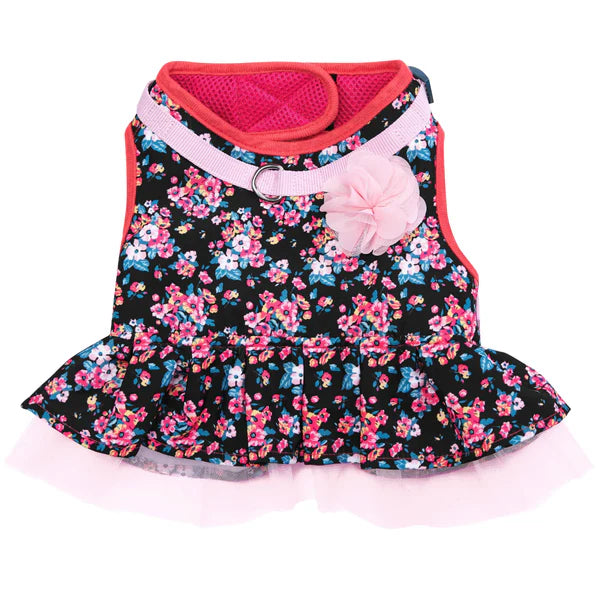 Blueberry Pet - Black | Made Well Floral Print Dog Dress Harness