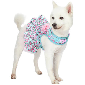 Blueberry Pet - Light Blue | Made Well Floral Print Dog Dress Harness