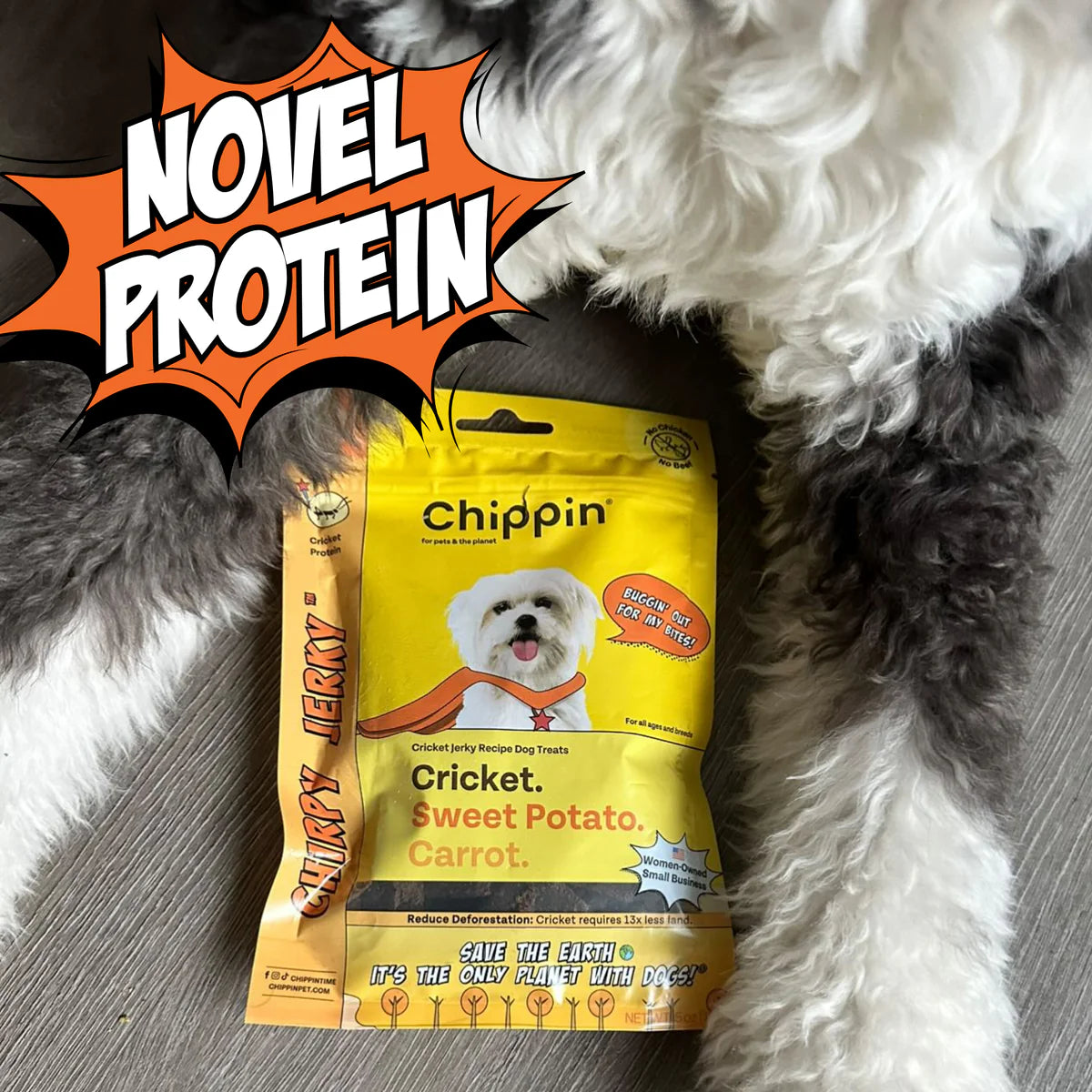 Chippin - Chirpy Jerky	Cricket Sweet Potato Carrot