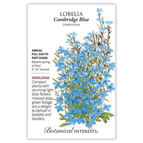 Botanical Interests, Inc. - Lobelia Cambridge Blue Seeds - Southern Agriculture 
