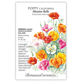 Botanical Interests, Inc. - Poppy California Mission Bells Seeds