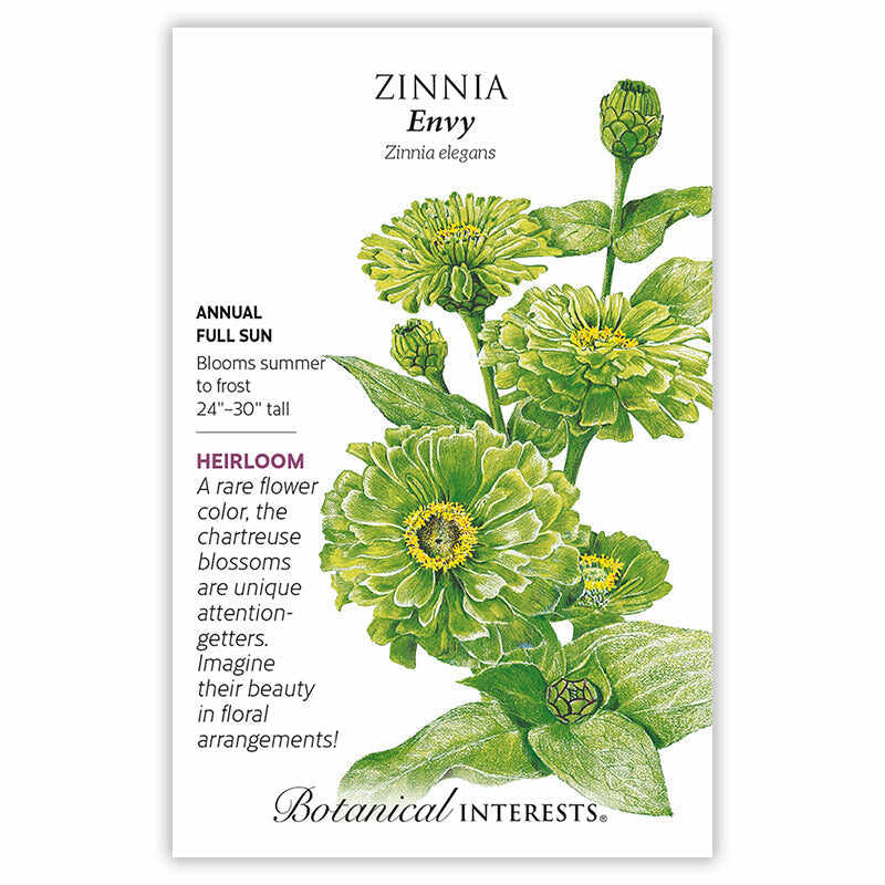 Botanical Interests, Inc. - Envy Zinnia Seeds - Southern Agriculture 