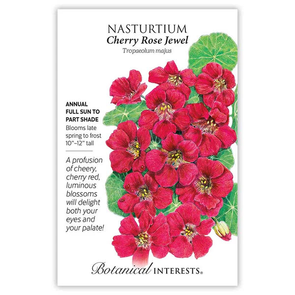 Botanical Interests, Inc. - Nasturtium Cherry Rose Jewel Seeds
