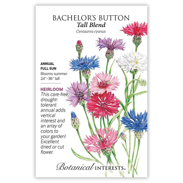Botanical Interests, Inc. - Bachelor Button Tall Blend Seeds
