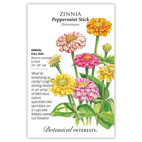 Botanical Interests, Inc. - Zinnia Peppermint Stick Seeds