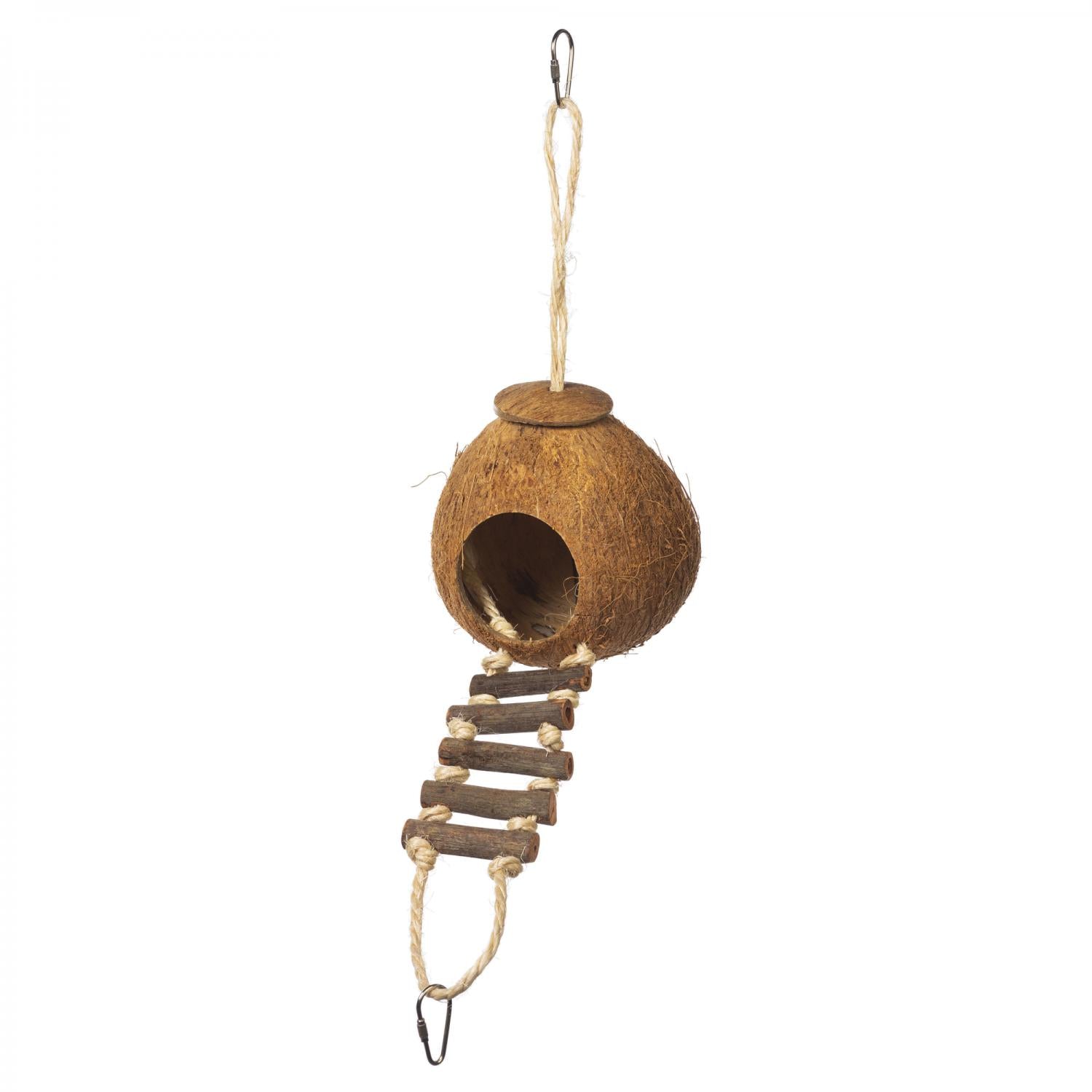 Prevue Hendryx - Climb & Hide Coco Cave With Wood Stick Ladder