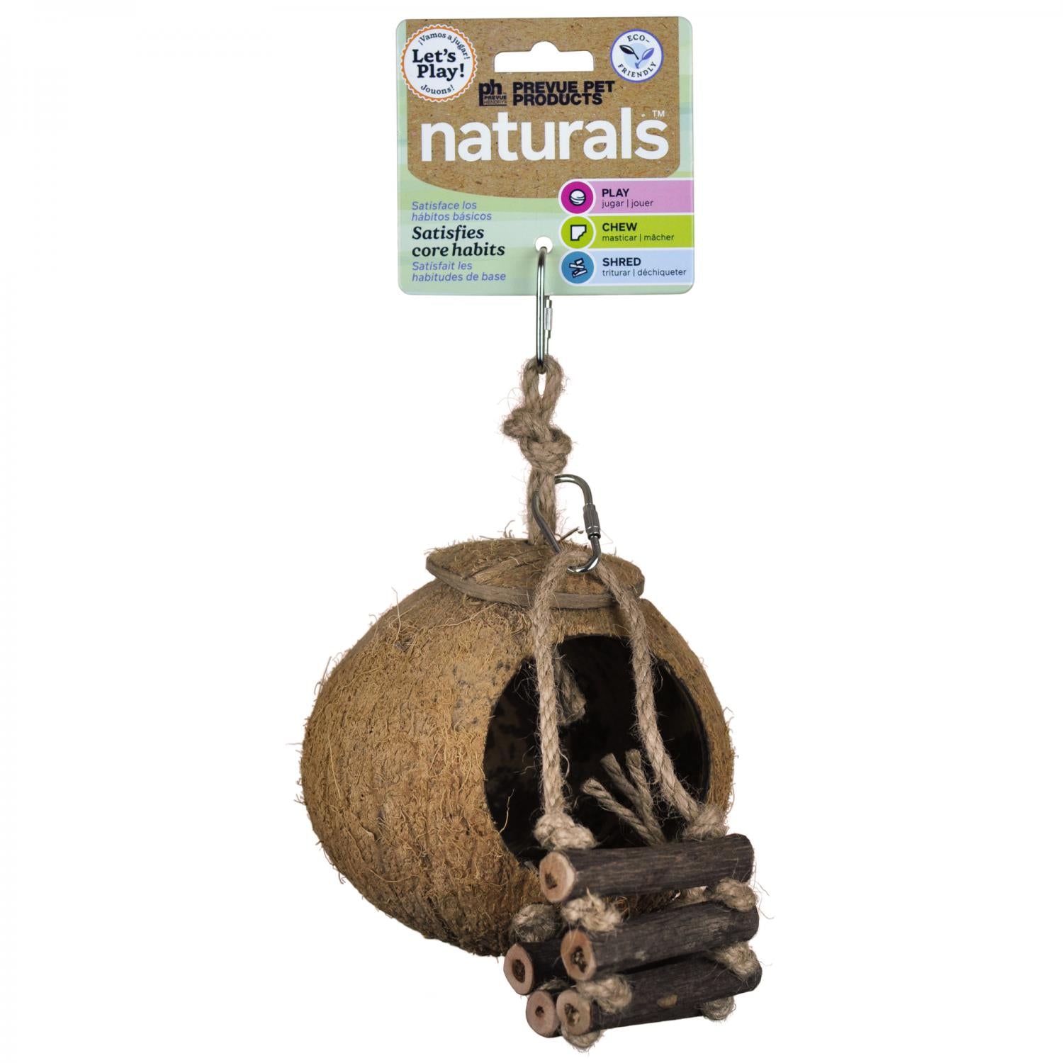 Prevue Hendryx - Climb & Hide Coco Cave With Wood Stick Ladder