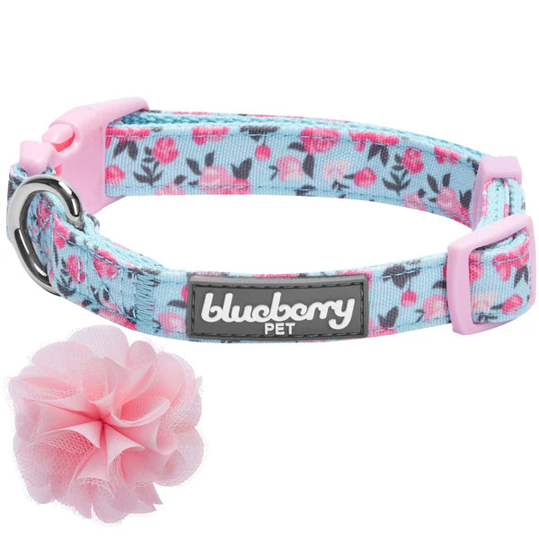 Blueberry Pet - Light Blue | Made Well Floral Dog Collar