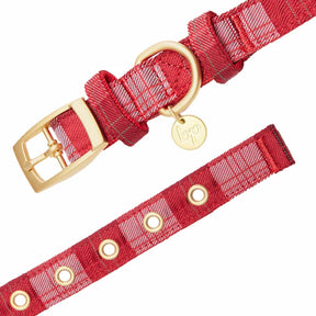 Blueberry Pet - Red Plaid | Luxurious Christmas Festival Dog Collar