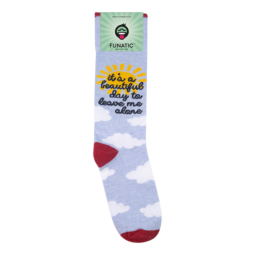 Funatic - Socks It's A Beautiful Day To Leave Me Alone Sunshine