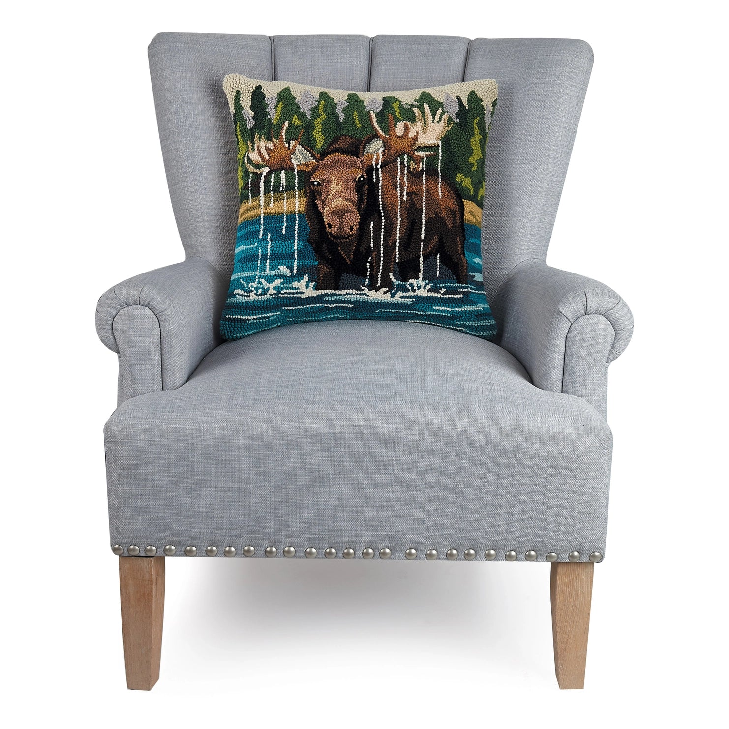 Peking Handicraft - Pillow Moose in The Lake Hook