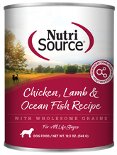 NutriSource - Chicken, Lamb & Ocean Fish All	Life Stages Dog Can