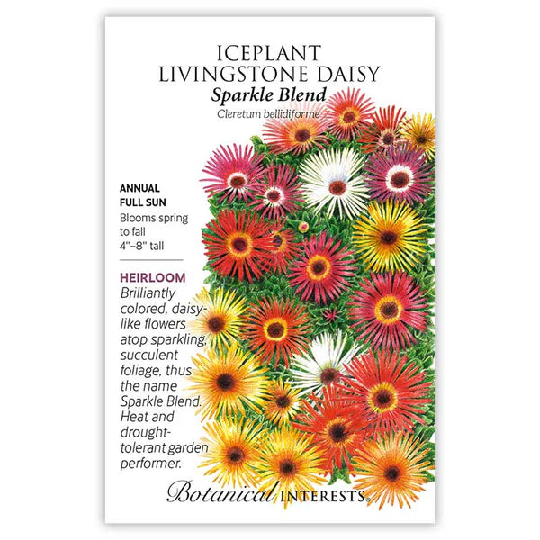 Botanical Interests, Inc. - Ice plant/Livingstone Daisy Sparkle - Southern Agriculture 
