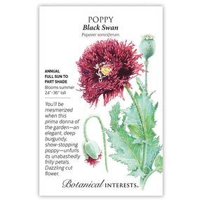 Botanical Interests, Inc. - Poppy Black Swan Seeds - Southern Agriculture 