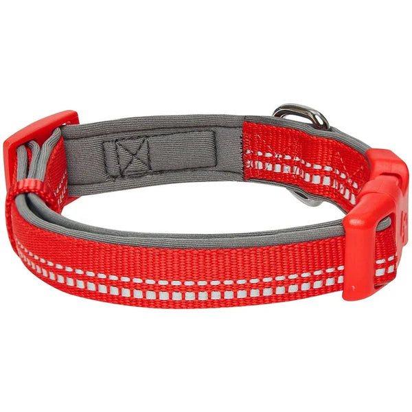 Blueberry Pet - Red | 3M Padded Adjustable Reflective Dog Collar