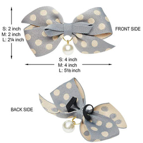 Blueberry Pet - Gray | The Most Coveted Dog Collar with Bowtie & Pearl