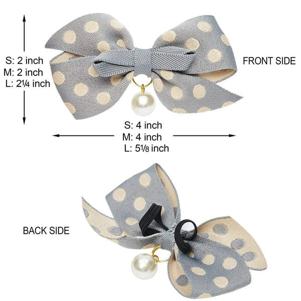 Blueberry Pet - Gray | The Most Coveted Dog Collar with Bowtie & Pearl