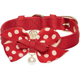 Blueberry Pet - Red | The Most Coveted Dog Collar with Bowtie & Pearl