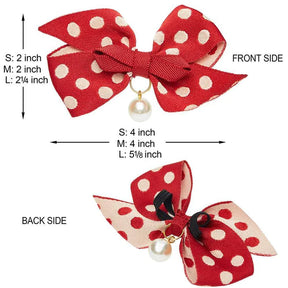 Blueberry Pet - Red | The Most Coveted Dog Collar with Bowtie & Pearl
