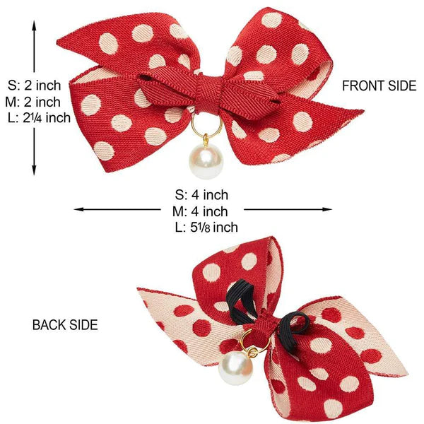 Blueberry Pet - Red | The Most Coveted Dog Collar with Bowtie & Pearl
