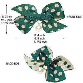 Blueberry Pet - Green | The Most Coveted Dog Collar with Bowtie & Pearl