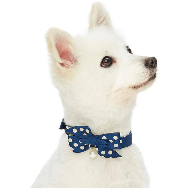 Blueberry Pet - Navy | The Most Coveted Dog Collar with Bowtie & Pearl