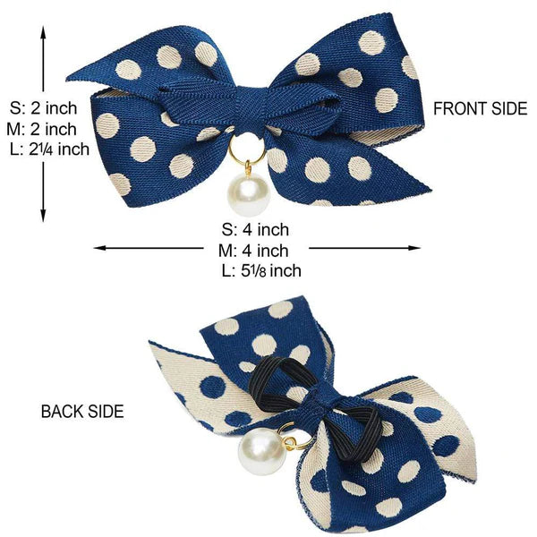 Blueberry Pet - Navy | The Most Coveted Dog Collar with Bowtie & Pearl