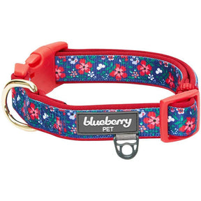 Blueberry Pet - Navy | Floral Prints Neoprene Padded Dog Collar