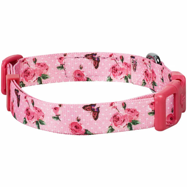 Blueberry Pet - Butterfly and Rose Petal | Paws Floral Dog Collar
