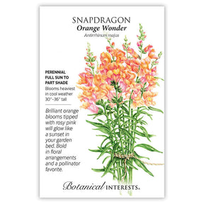 Botanical Interests, Inc. - Orange Wonder Snapdragon Seeds