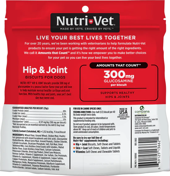 Nutri-Vet - Hip & Joint Extra Strength Peanut Butter Biscuits