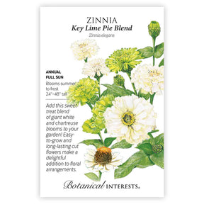 Botanical Interests, Inc. - Key Lime Pie Blend Zinnia Seeds - Southern Agriculture 