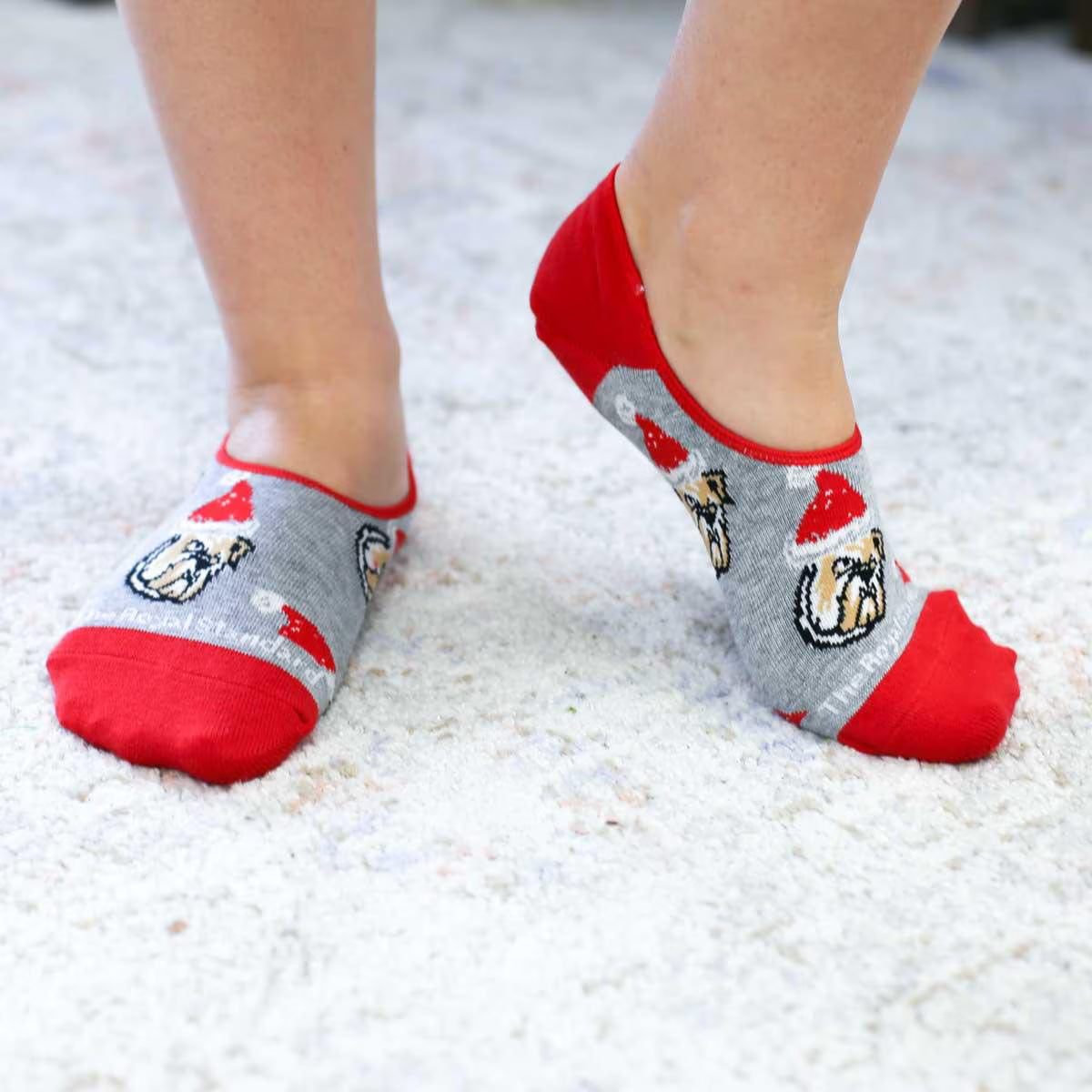 The Royal Standard - Women's Bulldog Santa No Show Socks