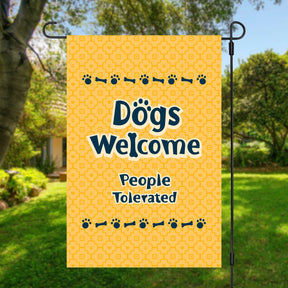 Dog Speak - Flag Dogs Welcome People Tolerated