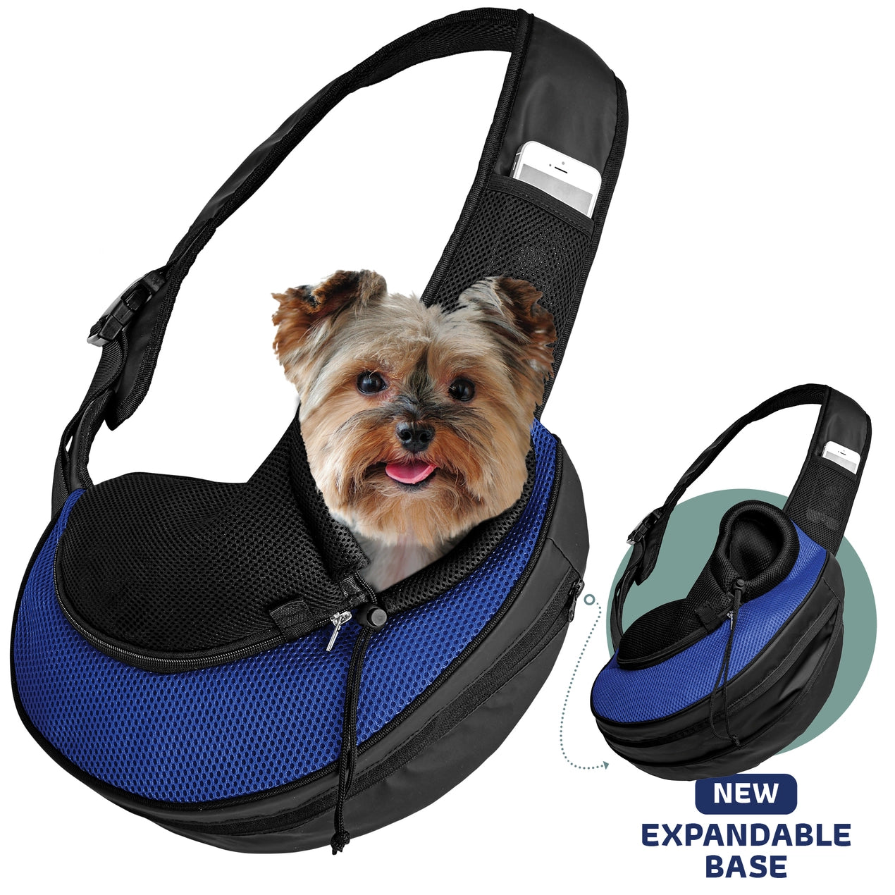Katziela - Pet Carrier Expandable Sling for Small Dogs & Cats