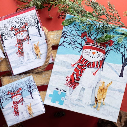 Allport Editions - Cat & Snowman Puzzle