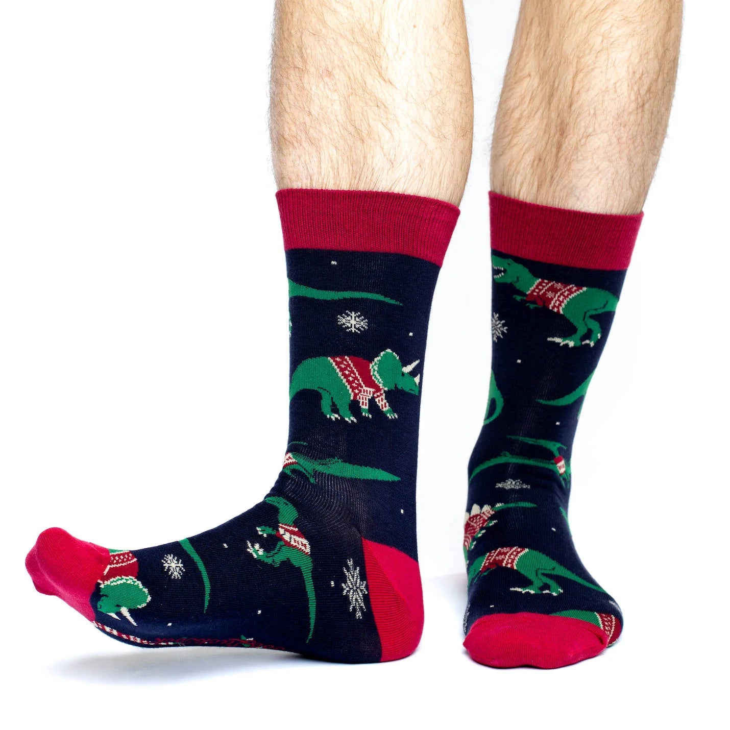 Good Luck Sock - Christmas Sweater Dinosaur Men's