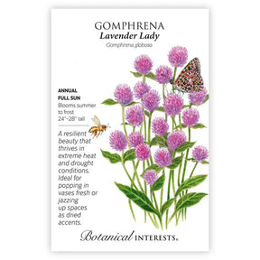 Botanical Interests, Inc. - Lavender Lady Gomphrena Seeds