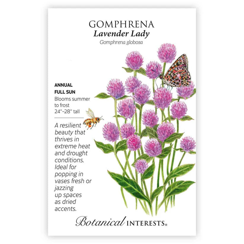 Botanical Interests, Inc. - Lavender Lady Gomphrena Seeds
