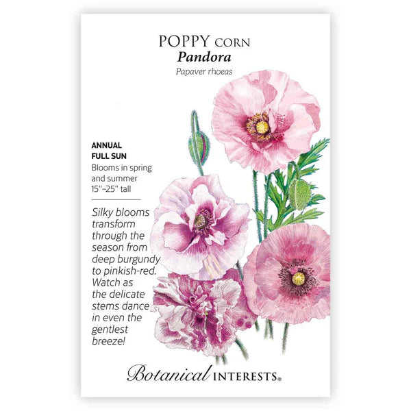 Botanical Interests, Inc. - Poppy Corn Pandora Seeds